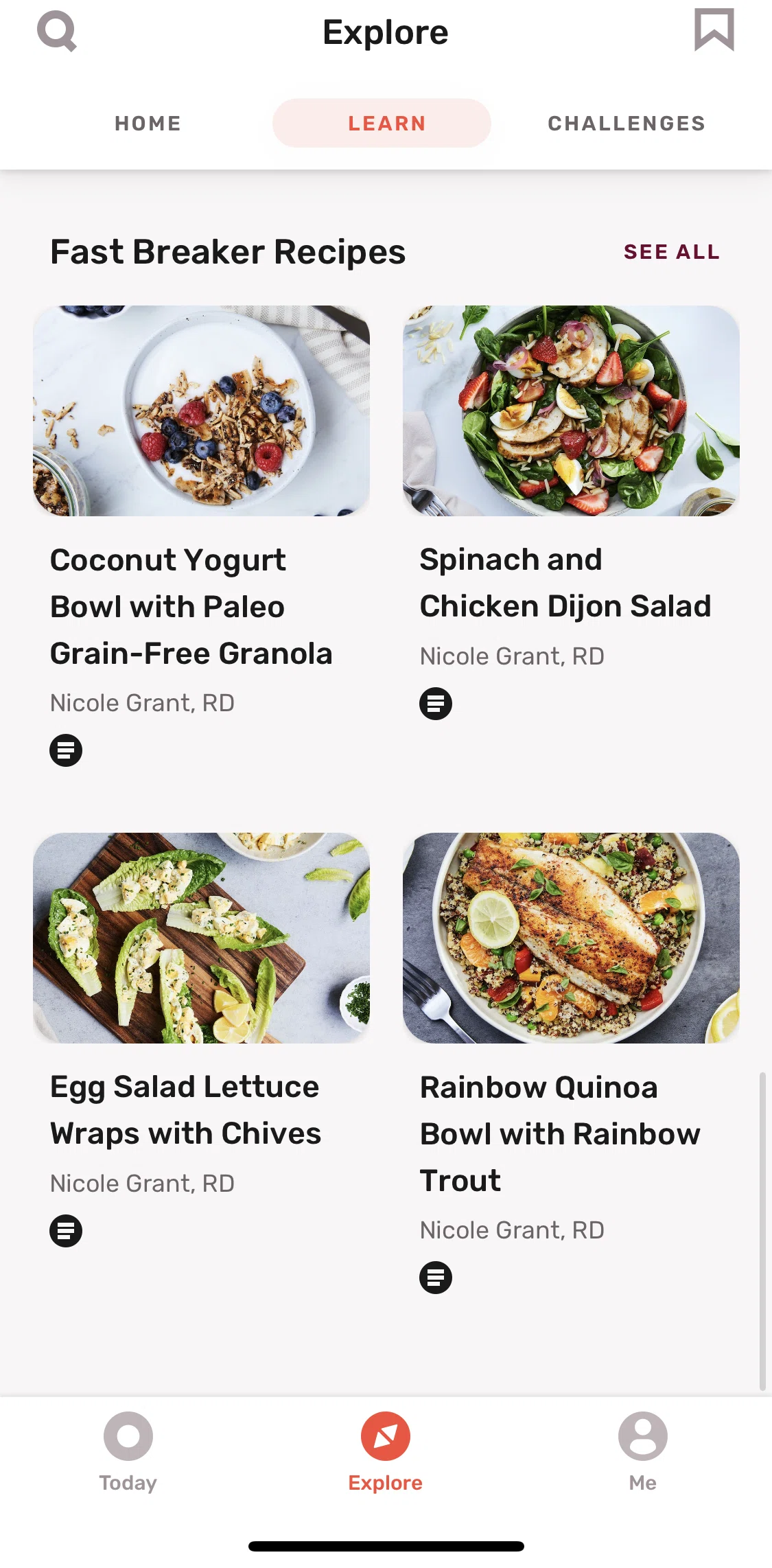 Zero Screen screen in the Recipe detail flow