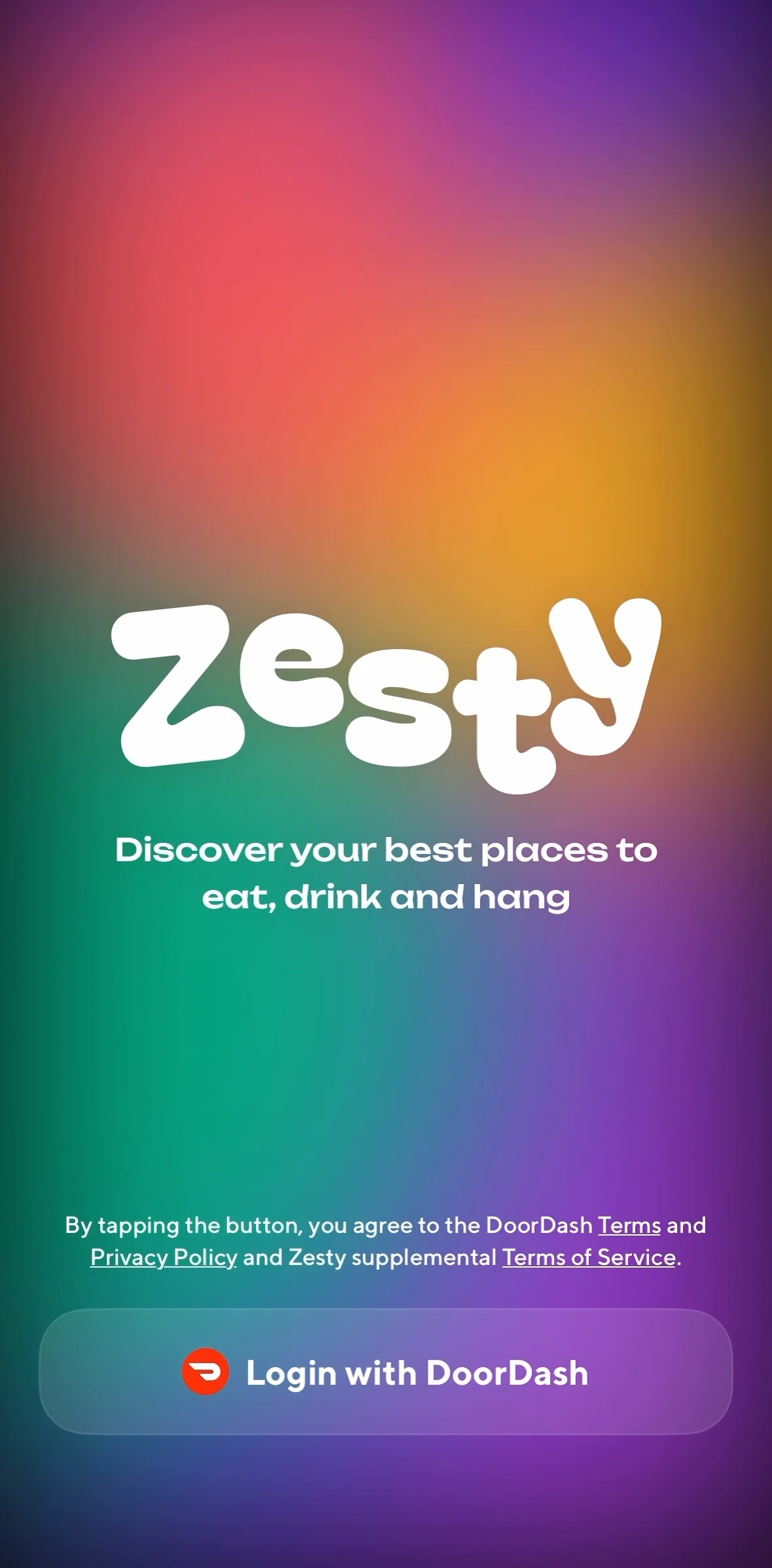 Zesty Screen screen in the Onboarding flow
