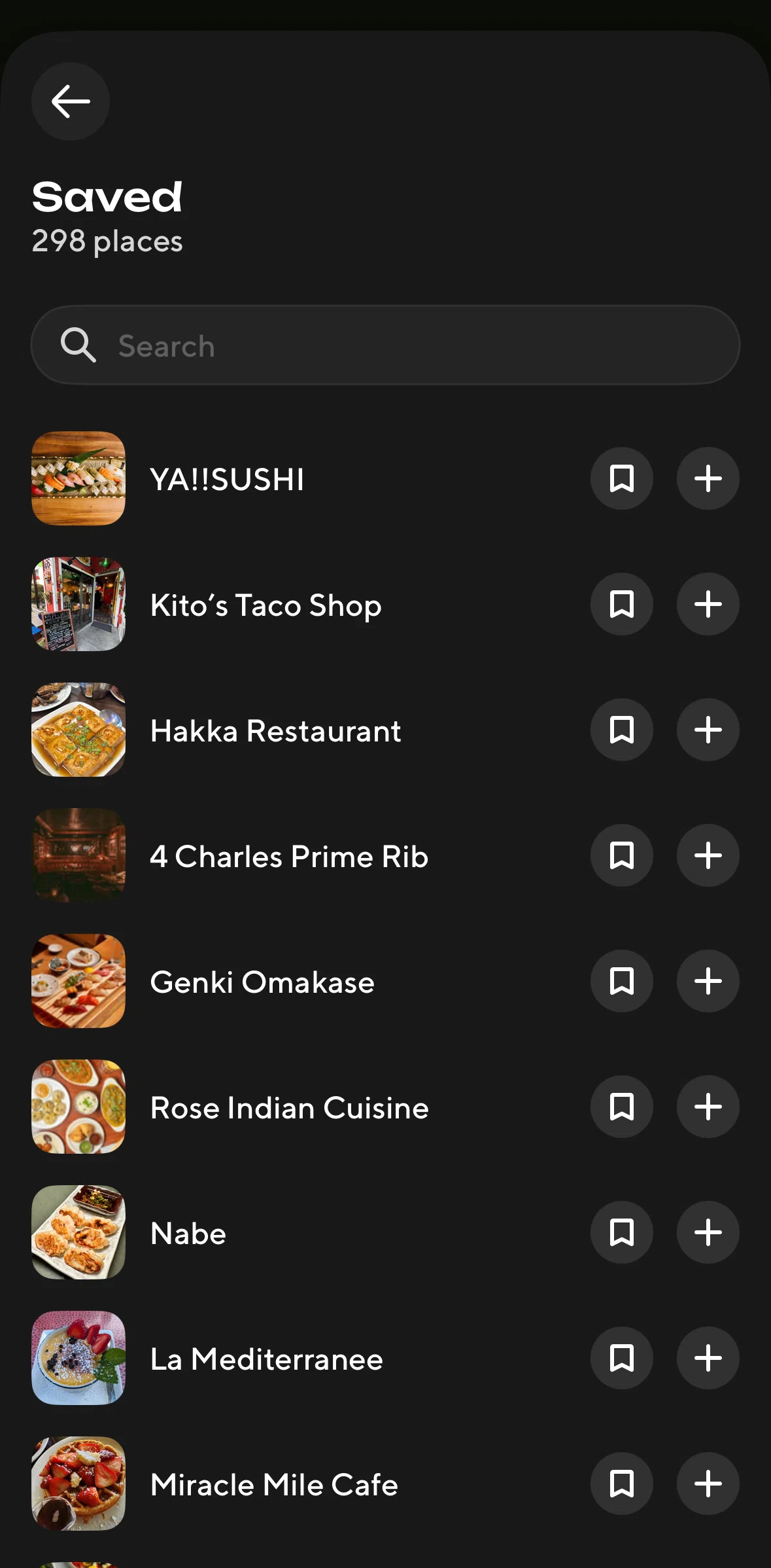 Zesty Screen screen in the Searching places flow