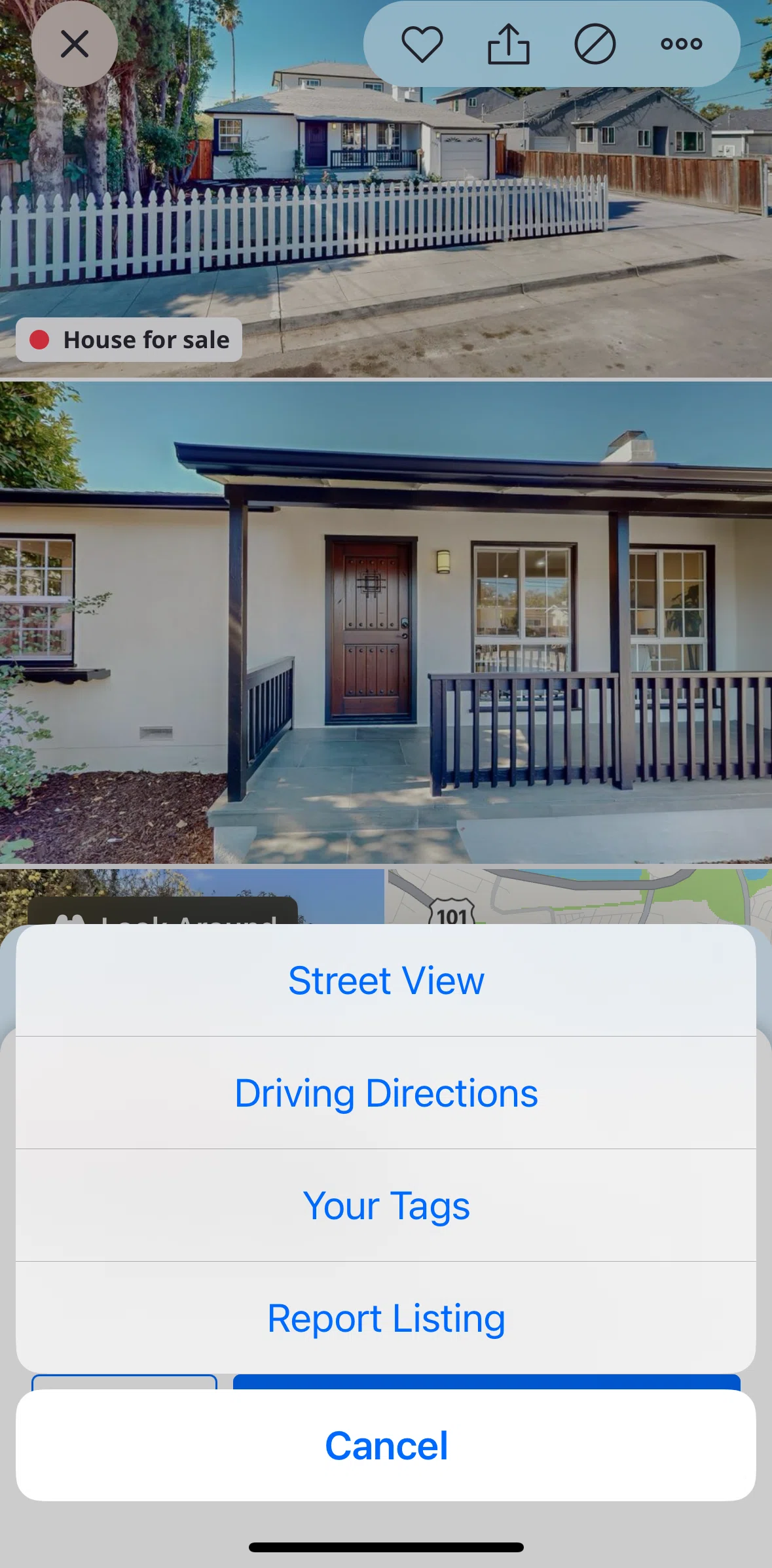 Zillow Screen screen in the Reporting a listing flow