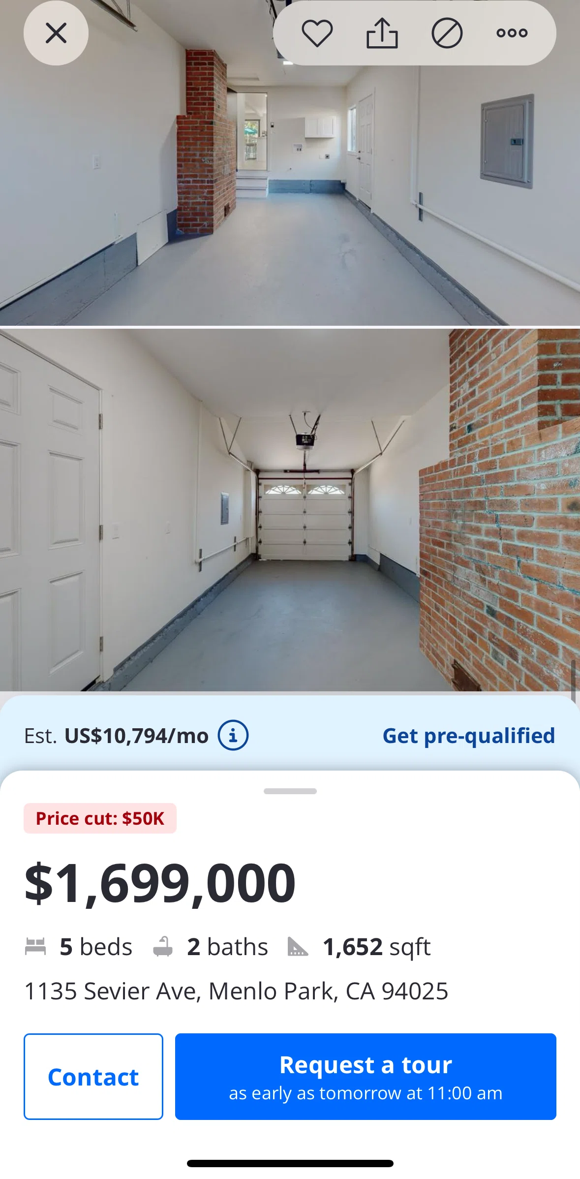 Zillow Screen screen in the View photo flow