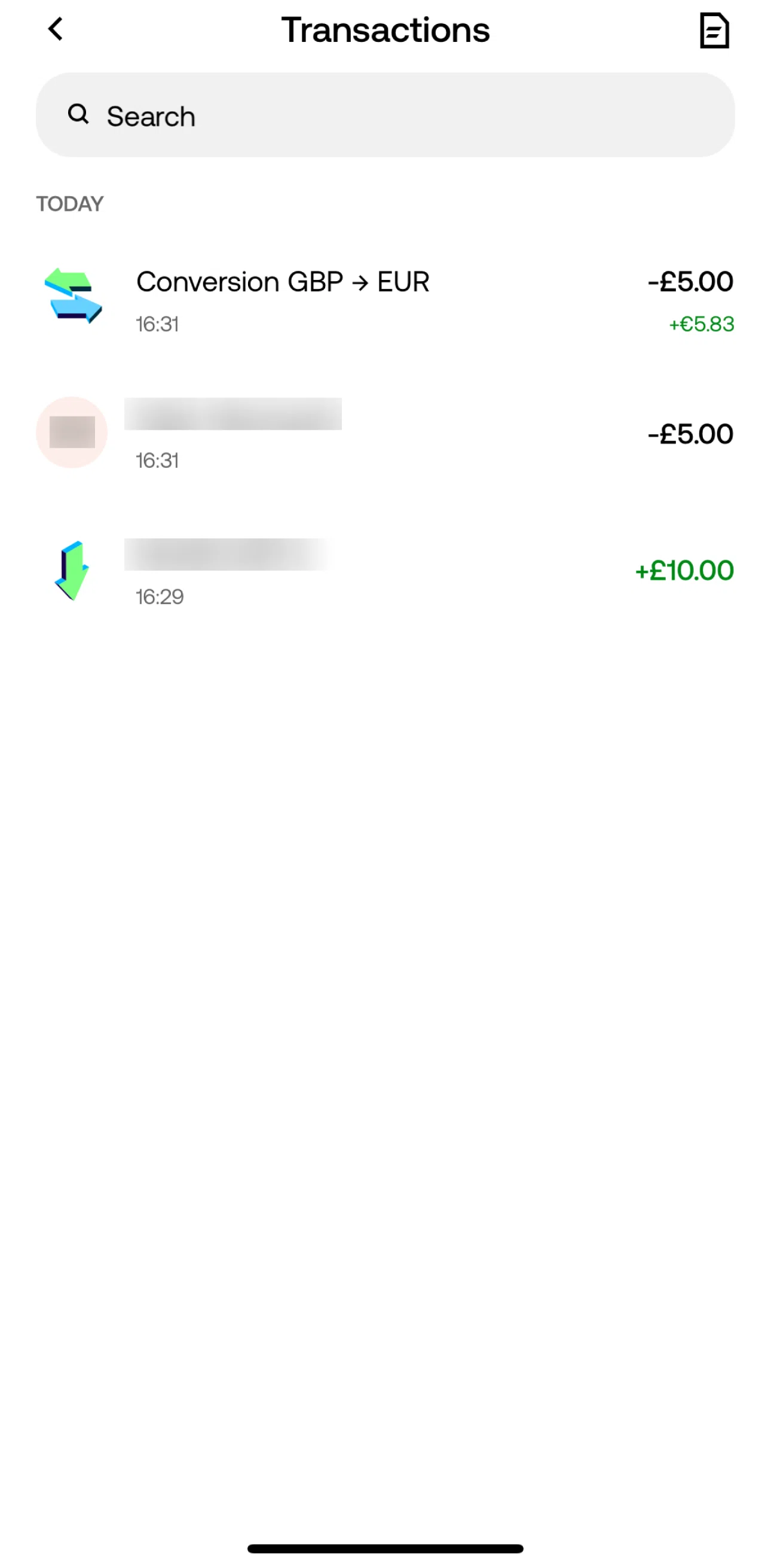 Zing Screen screen in the Searching payments flow
