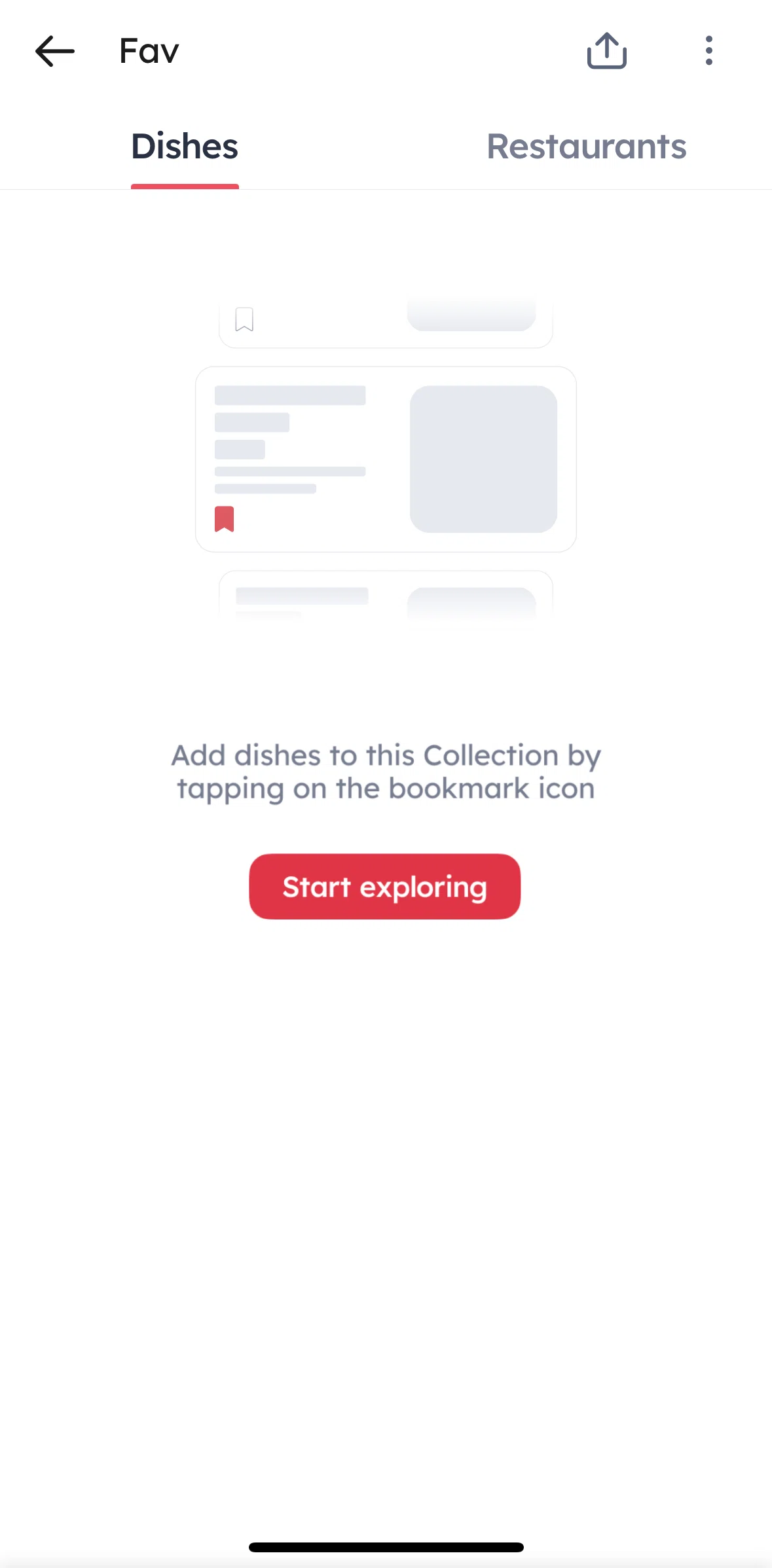 Zomato Screen screen in the Editing a collection name flow
