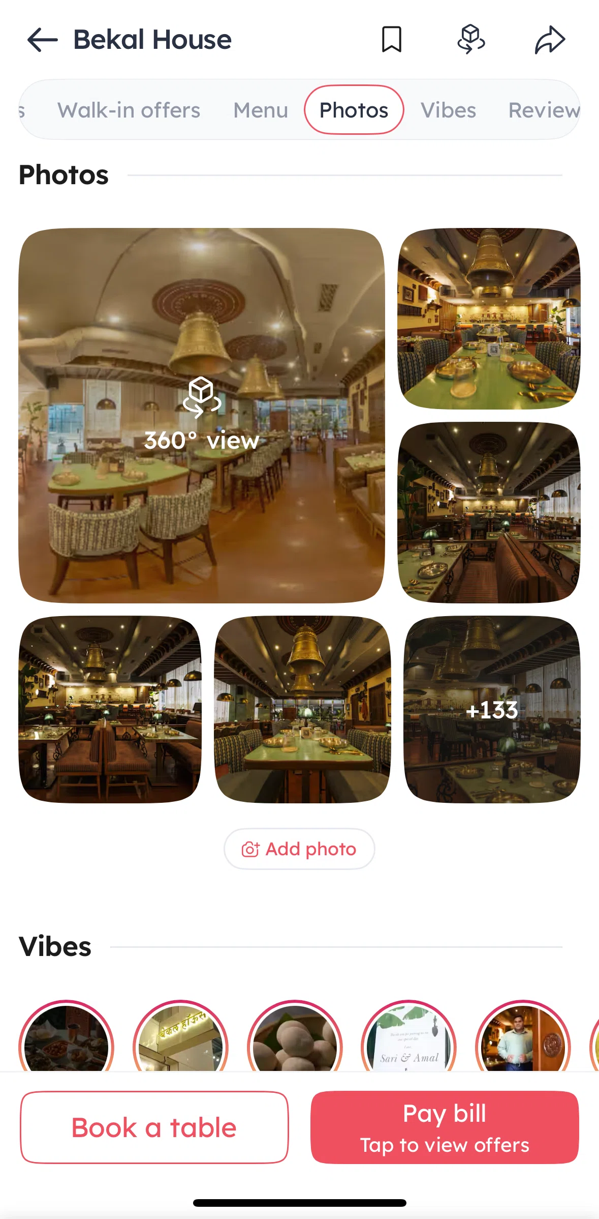 Zomato Screen screen in the Photos (restaurant detail) flow