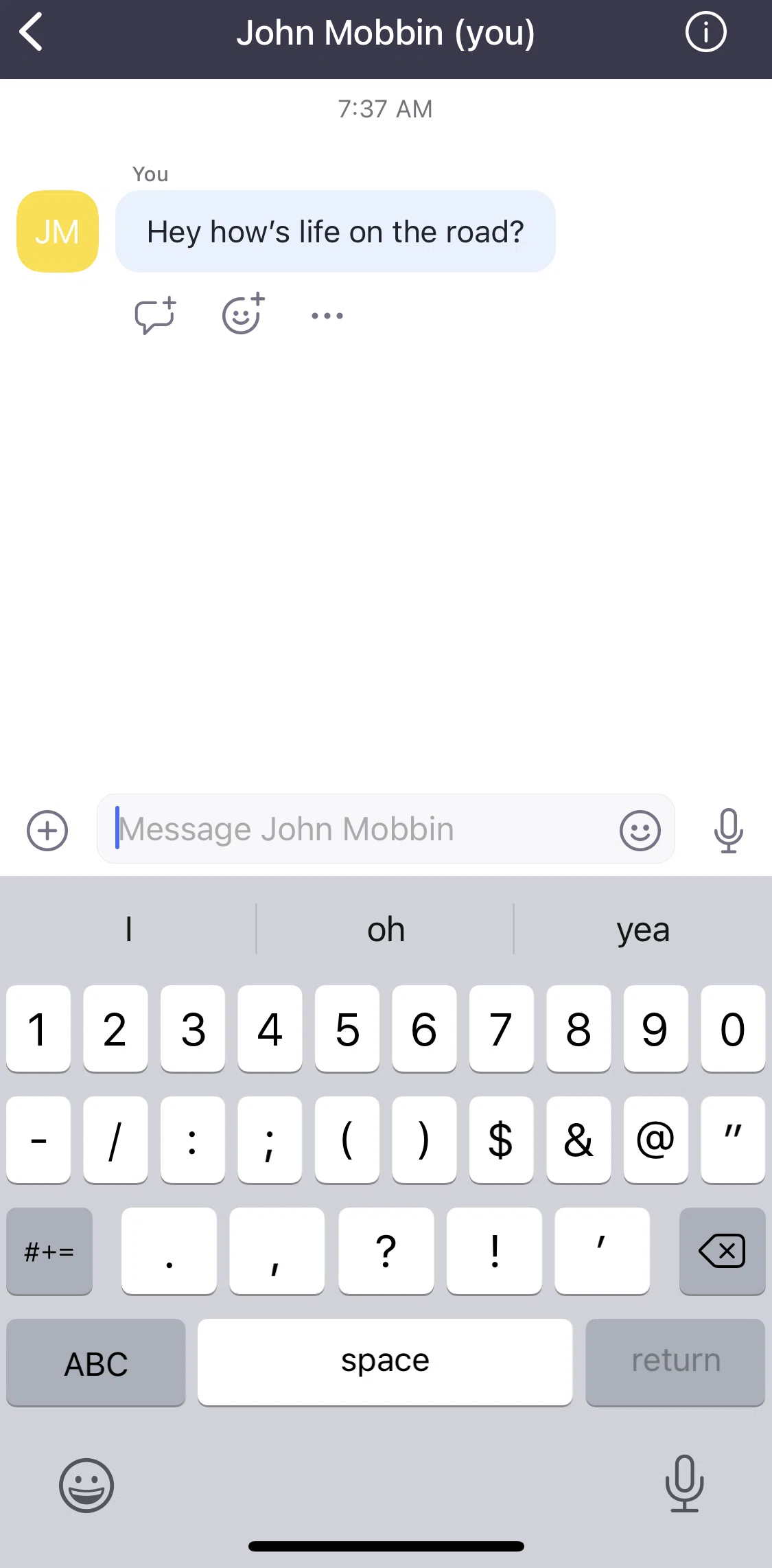 Zoom Screen screen in the Reacting with emoji flow