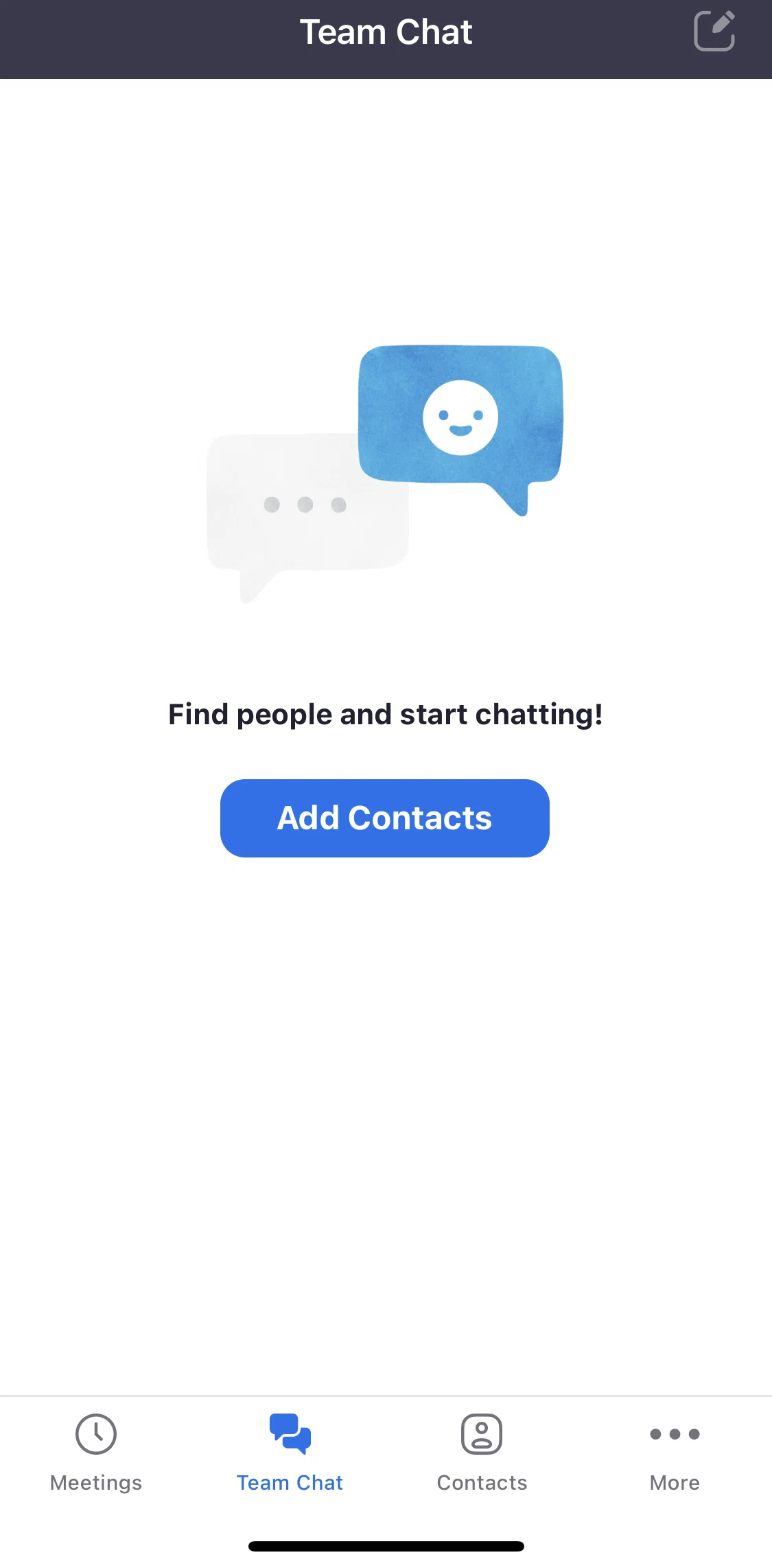 Zoom Screen screen in the Team chat flow