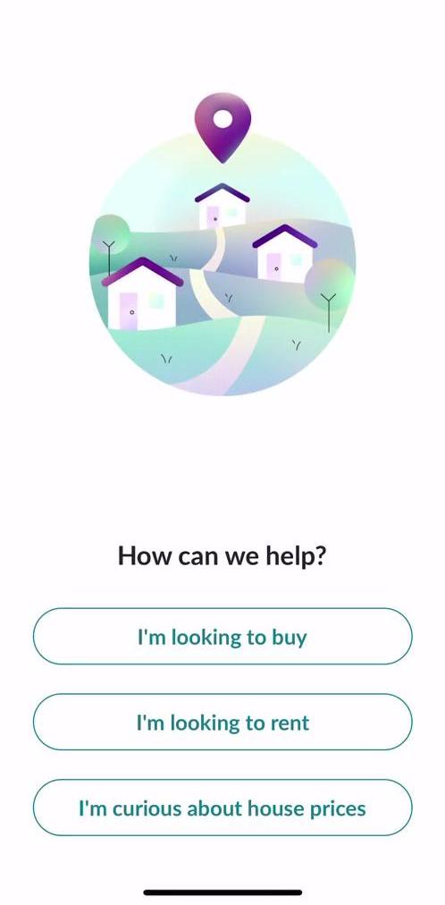 Zoopla Select goal screen in the Onboarding flow